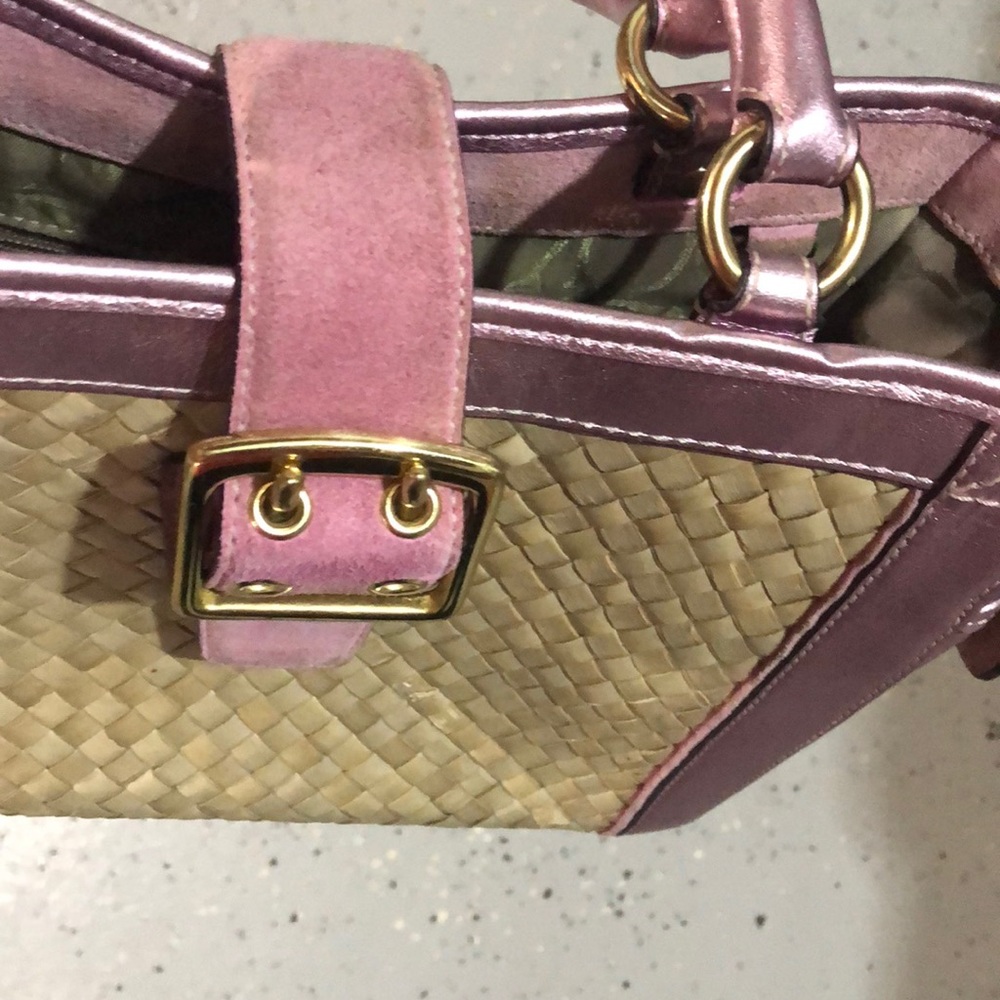 Coach Straw Leather Tote Bag - Picture 11 of 16
